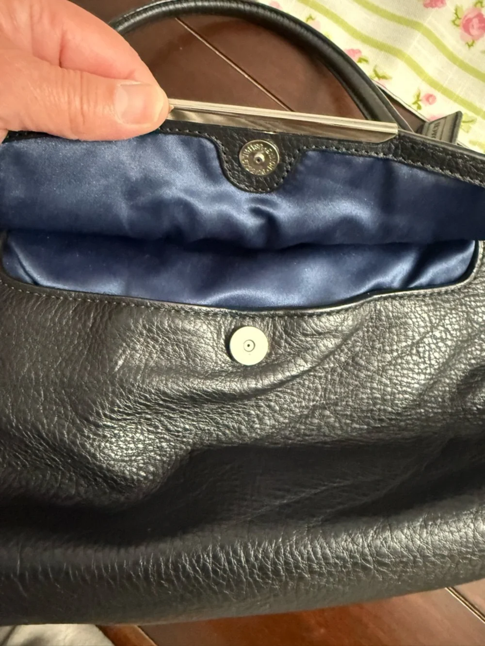 Coach Black Pebbled Leather Satchel with Silver Hardware